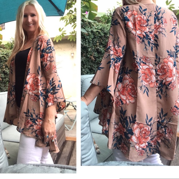 ☕️Mocha Floral Cardigan🌟 - Picture 4 of 4